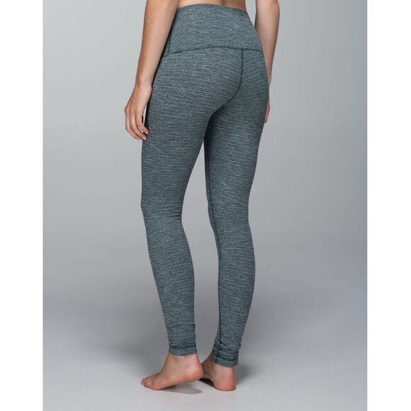 Lululemon Green Coco Pique High Rise Roll Down Wunder Under Tights‎ Women's - Picture 1 of 11